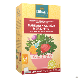 Herbata DILMAH mandarynka, róża i grejpfrut 20t ziołowo-owocowa