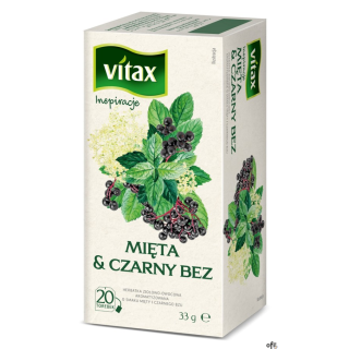 Herbata VITAX INSPIRATIONS Mięta & Czarny Bez 20t *1,65g ziołowa bez zawieszki