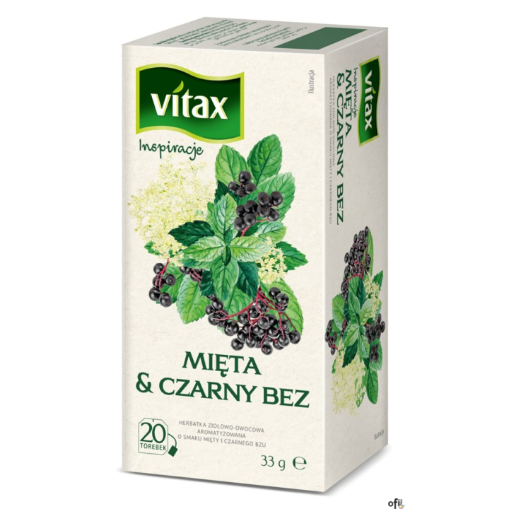 Herbata VITAX INSPIRATIONS Mięta & Czarny Bez 20t *1,65g ziołowa bez zawieszki
