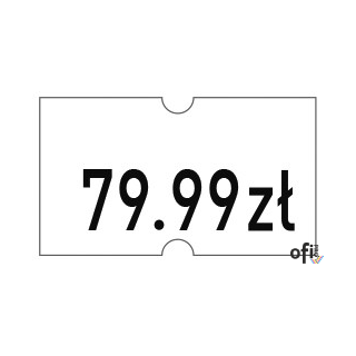 Etykiety cenowe w rolce do metkownicy jednorzędowej Meto 21x12 mm, białe opakowanie 6 rolek M30014356