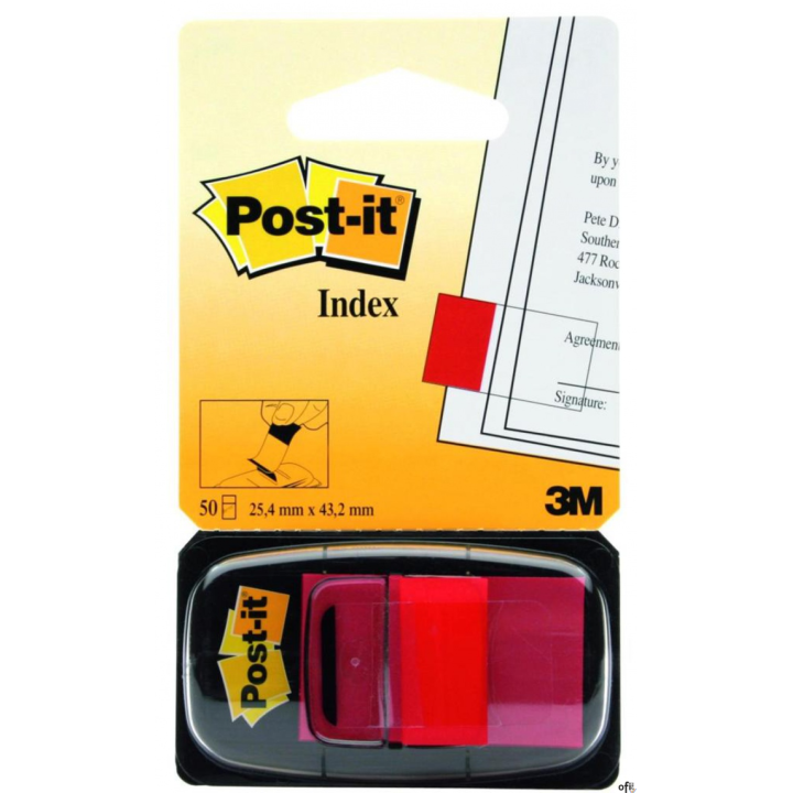 Zakładki indeksujące POST-IT 25x43mm czerwone 680-1 50sztuk 3M