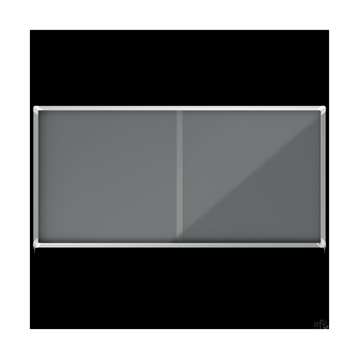 Gablota filcowa Nobo Premium Plus 27xA4, szara (drzwiczki przesówne) 1915339