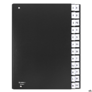 Teczka A4 korespondencyjna DONAU A-Z czarna 8694001-01