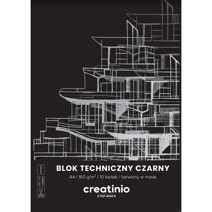 Blok techniczny Top 2000 Creatinio A3 10 kartek 160 g czarny 400176682