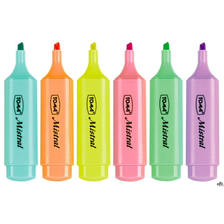 Zakreślacz MISTRAL, szeroka końcówka 1-5mm, niebieski TO-334 Toma