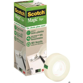 Taśma biurowa SCOTCH_ Magic_ Greener Choice (900-1933-9), matowa, 19mm, 33m, 9szt.