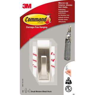 Hak COMMAND_ (MR01-BN), metalowy, mały, srebrny