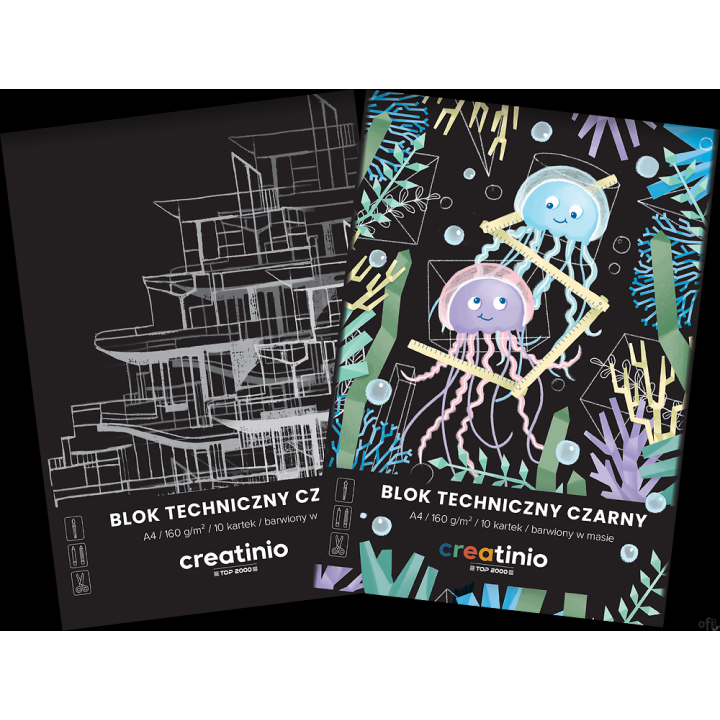 Blok techniczny Top 2000 Creatinio A4 10 kartek 160 g czarny 400176681