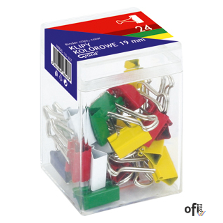 Klip 19mm mix kolorów plastikowe op.24szt GRAND 110-1637