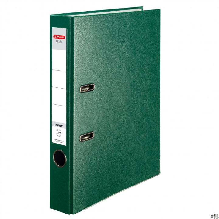 Segregator Q.FILE A4, 5 cm, PP zielony 300003091 HERLITZ