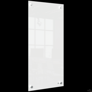 Mała podłużna szklana tablica suchościeralna Nobo Home 300x600mm, biała 1915603