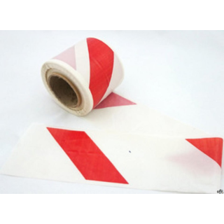 Taśma ostrzegawcza 80mm x 100m biało-czerwona nieprzylepna