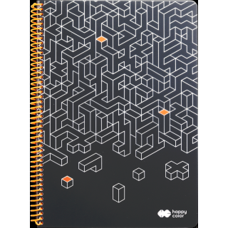 Kołobrulion JUST 1, B5, 80k, kratka, 80g/m2, okładka PP, Happy Color HA 4741 1825-JU1