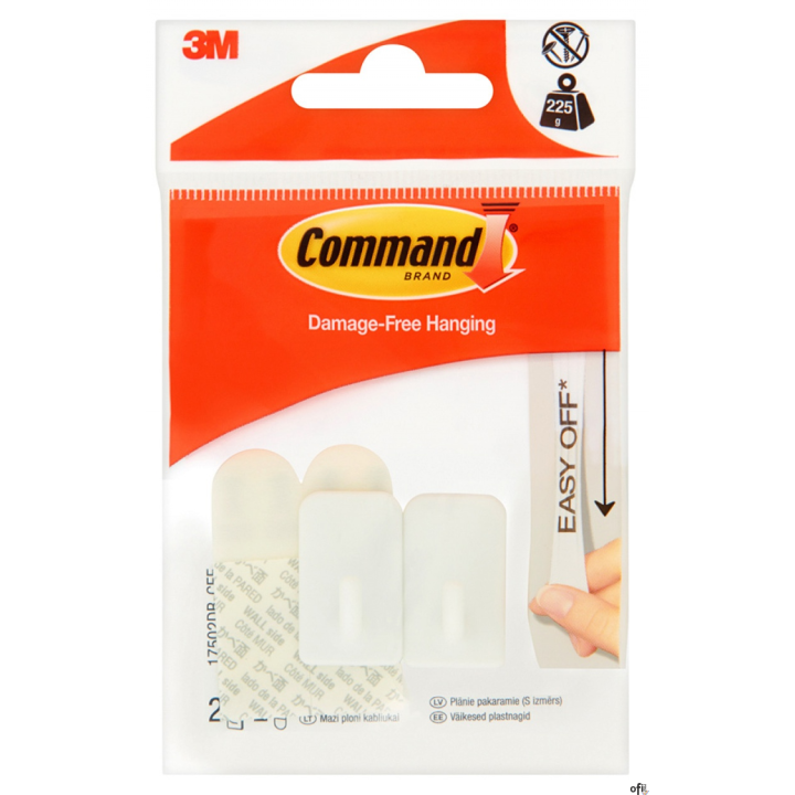 Hak wielokrotnego użytku COMMAND_ Basic (17502DB-CEE), z metalowym uchwytem, mały, biały