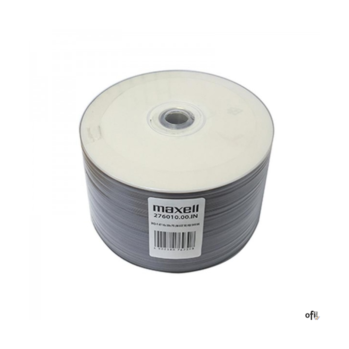 Płyta MAXELL DVD-R 4.7GB 16x (50szt) PRINTABLE, white, do nadruku,  SP shrink, bulk 276010