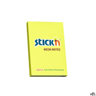 Bloczek STICKN 76x51mm żółty neon 100k 21132