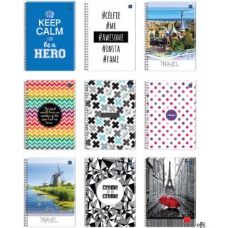 Kołonotatnik A4 160k kratka miękka oprawa INTERDRUK