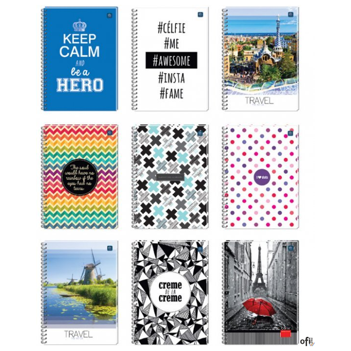 Kołonotatnik A4 160k kratka miękka oprawa INTERDRUK