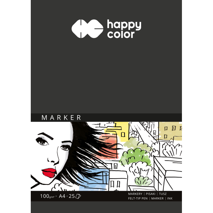 Blok do markerów, ART, 100g, A4, 25 ark, Happy Color HA 3710 2030-A25