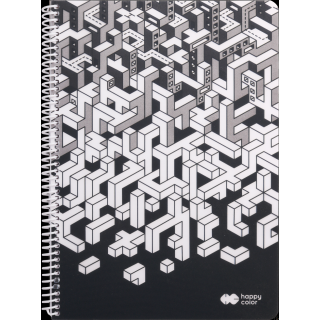 Kołobrulion JUST 4, B5, 80k, kratka, 80g/m2, okładka PP, Happy Color HA 4741 1825-JU4