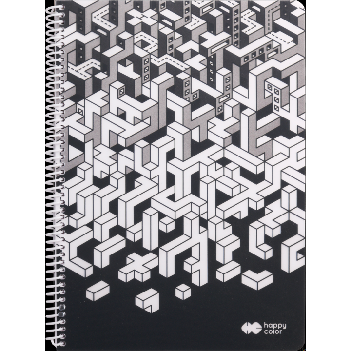 Kołobrulion JUST 4, B5, 80k, kratka, 80g/m2, okładka PP, Happy Color HA 4741 1825-JU4