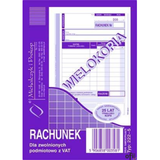 222-5 Rachunek MICHALCZYK&PROKOP A6 (pion) 80 kartek