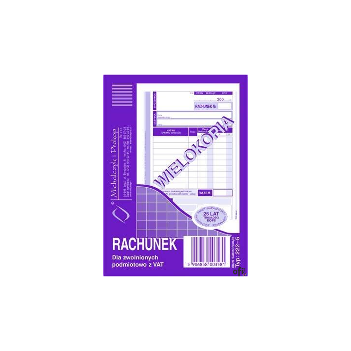 222-5 Rachunek MICHALCZYK&PROKOP A6 (pion) 80 kartek