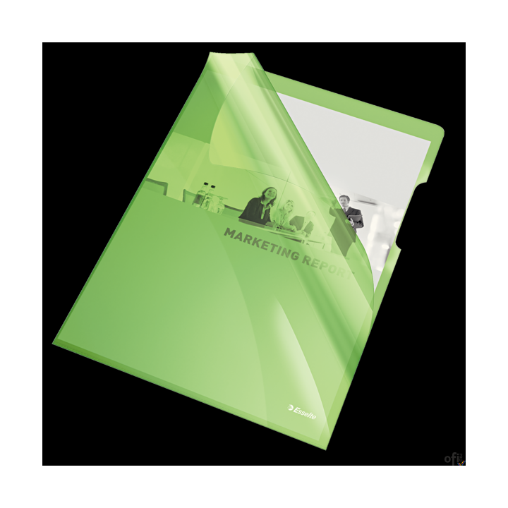 Ofertówki krystaliczne A4 150mic zielone (25szt) ESSELTE 55436