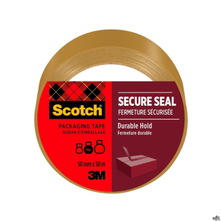 Scotch_ Secure Seal, taśma pakowa, brązowa, 50 mm x 50 m, 1 rolka/opakowanie  BARDZO MOCNA, kauczukowa 7100300848