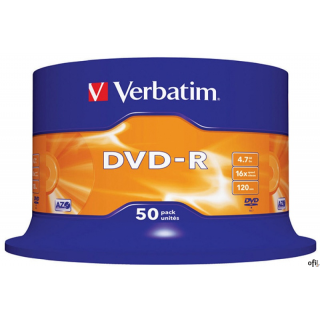 Płyta DVD-R VERBATIM CAKE (50) Matt Silver 4.7GB x 16  43548