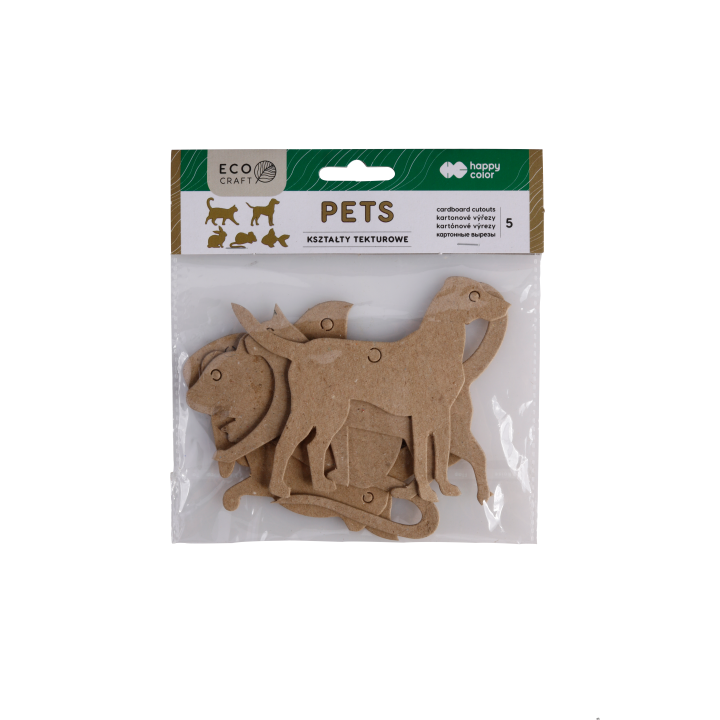 Zestaw kształtów tekturowych PETS, 5 szt, 12x6 cm, Happy Color HA 4512 1206-PE5