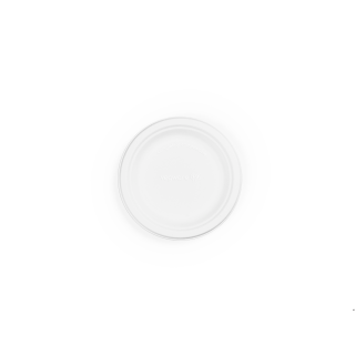 Talerz z trzciny cukrowej, 18cm, biały, op.50 szt. 100% biodegradowalny