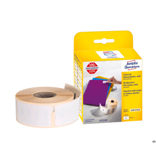 Etykiety uniwersalne AS0722550 19x51 500et. w rolce do termodruku, usuwalne, białe, Avery Zweckform