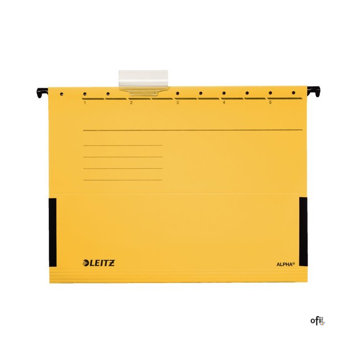 Teczki zawieszane z boczkami ALPHA, żółty, Leitz 19860115