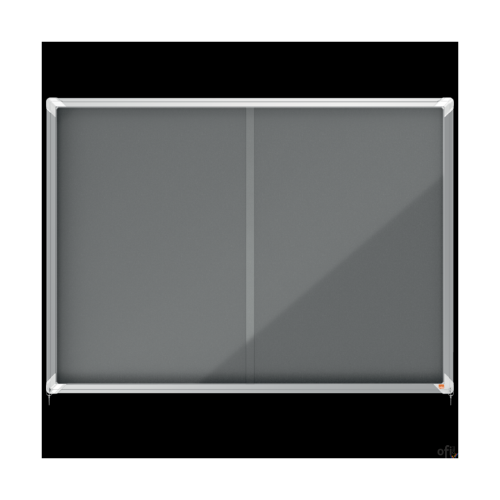 Gablota filcowa Nobo Premium Plus 18xA4, szara (drzwiczki przesówne) 1915338