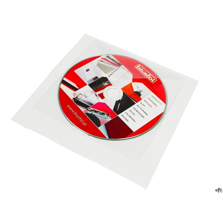 Kieszeń samoprzylepna na CD z klapką BIURFOL KS-02-02 (10)