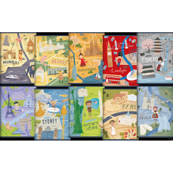 Zeszyt_TOP 2000 CITIES OF THE WORLD A5 16k 70g mix kratka 400157888