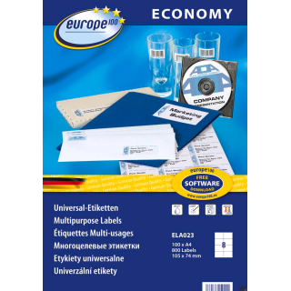 Etykiety uniwersalne ELA023 105 x 74 100 ark. Economy Europe100 by Avery Zweckform