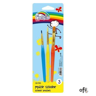 Pędzle szkolne kolorowe GR-FB3 FIORELLO, zestaw trzech pędzli, GRAND 170-2256
