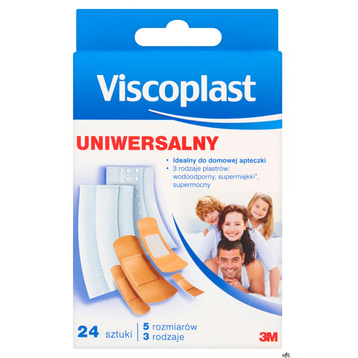 Zestaw plastrów VISCOPLAST, 24szt., 3rodzaje/5rozmiarów UNIWERSALNE YP201111603