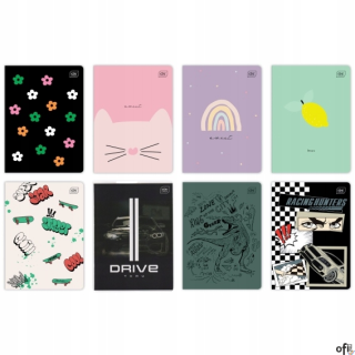 Zeszyt A5 32 kratka mix wzorów INTERDRUK