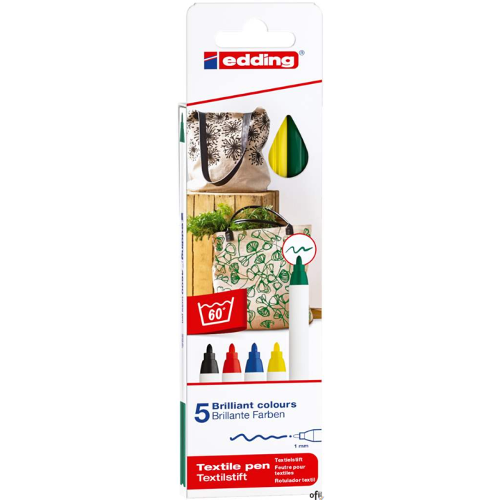 Marker do tkanin 5kol. 4600/5S EDDING