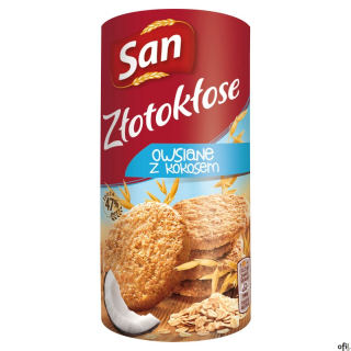Ciastka SAN ŁAKOTKI ZŁOTOKŁOSE owsiane z kokosem 215g