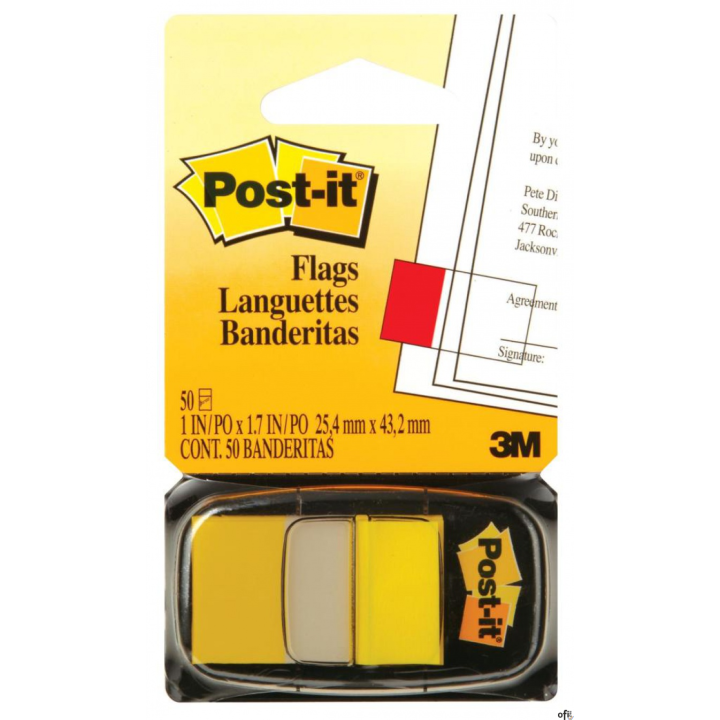 Zakładki indeksujące POST-IT 25x43mm żółte 680-5 50sztuk 3M-UU008015081