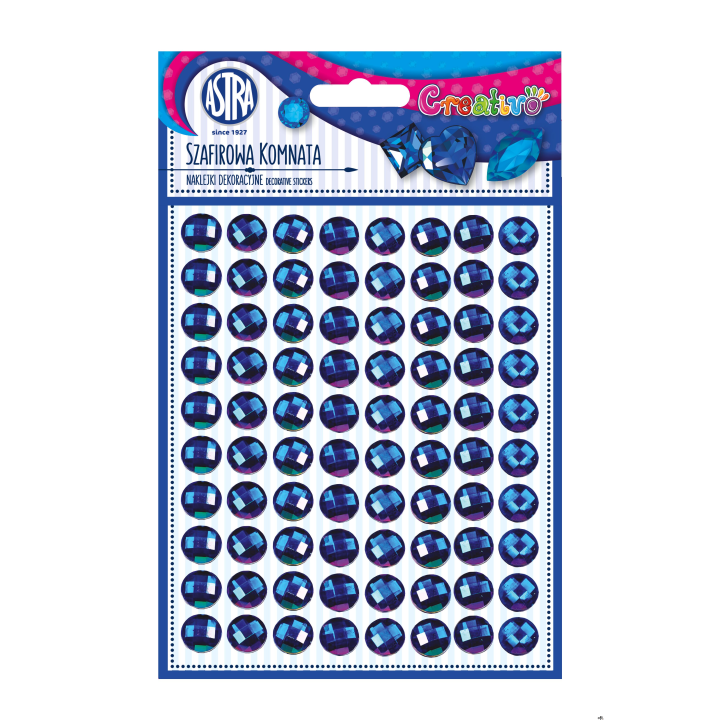 Szafirowa komnata - naklejki dekoracyjne niebieskie ASTRA, 335118010