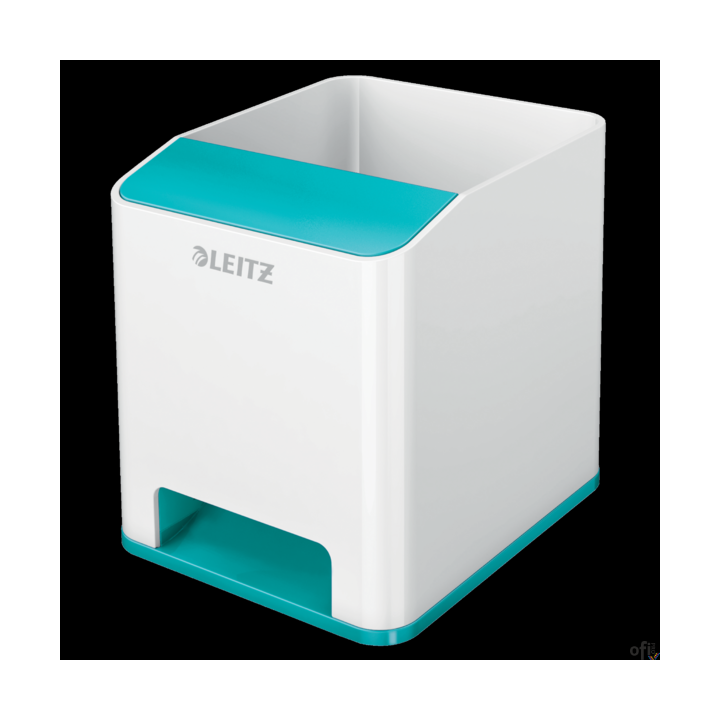 Kubek na długopisy Leitz WOW ze wzmacniaczem dźwięku, turkusowy 53631051