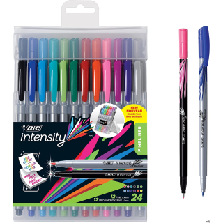 Flamastry BIC Intensity Fine mix AST+FUN Etui 20szt, CEL1011728