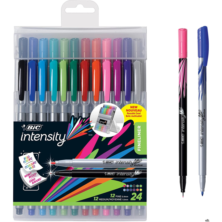 Flamastry BIC Intensity Fine mix AST+FUN Etui 20szt, CEL1011728