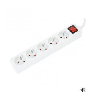 Listwa zasilająca z 5 gniazdami 1,5 m biała OMEGA OL5F15W