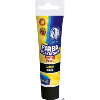 Farba plakatowa Astra tuba 30 ml - czarna, 83110909